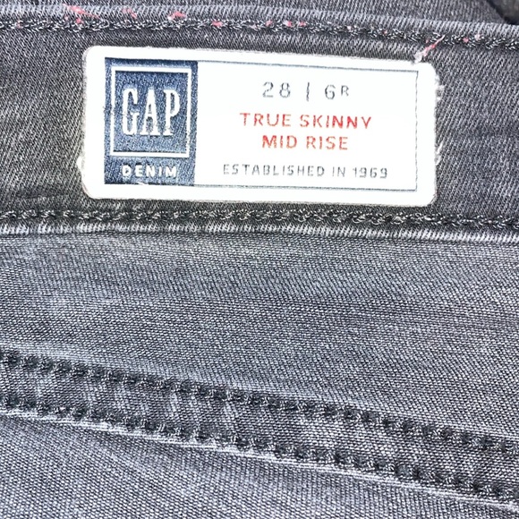 •GAP•BLACK RINSE TRUE SCULPT MID RISE SKINNY DENIM JEANS SIZE 28/6R - Picture 8 of 11